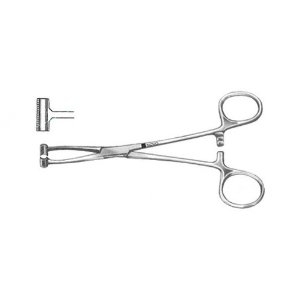 Pratt-Smith Hemorrhoidal & Rectal Tissue Grasping Forceps, T-Shaped Jaws W/ Fine Teeth, 6 1/4" (16.0 Cm)